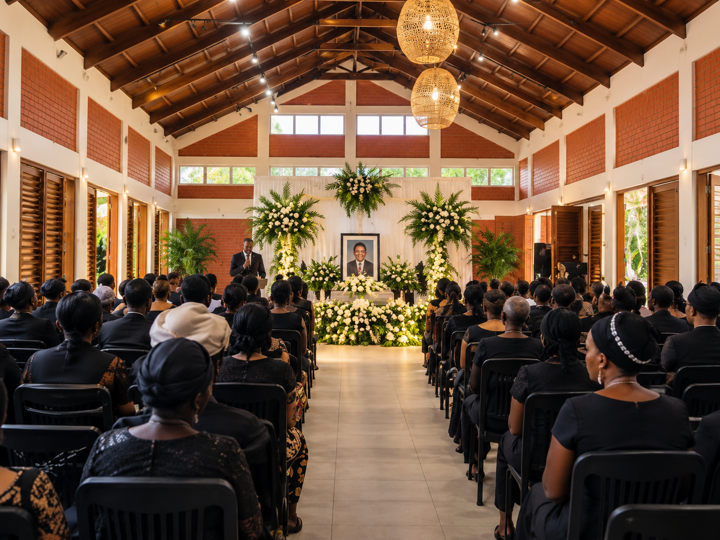 Memorial service in the hall